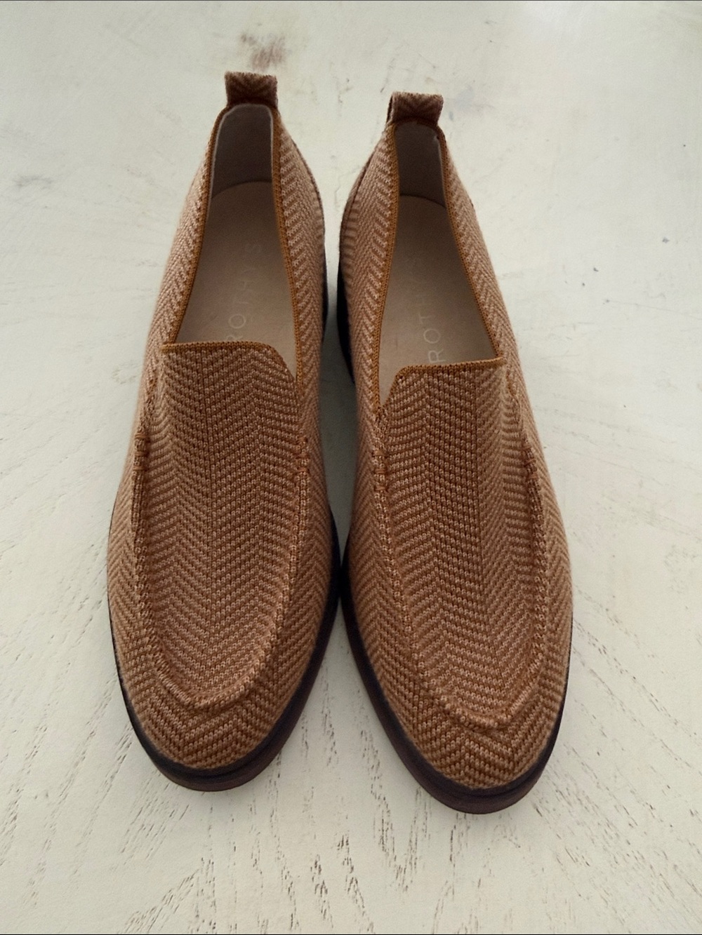Rothy’s Lug Loafers Teak Herringbone Merino Wool Slip On Sz 8.5 NWOT - Picture 2 of 8